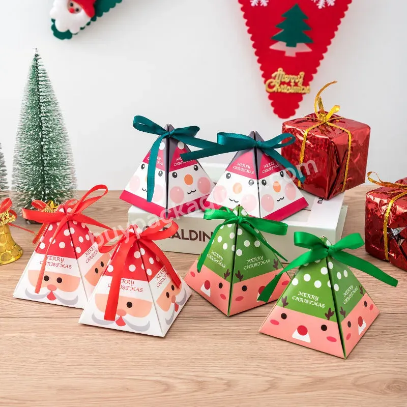 Hot Sale Custom Logo Santa Christmas Gifts Candy Packaging Box Pyramid Gift Box Christmas