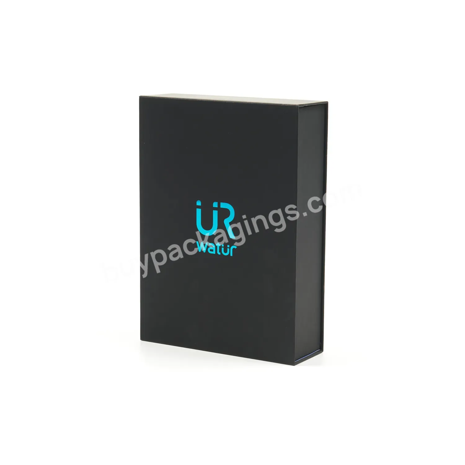 Hot Sale Custom Logo Wholesale Luxury Folding Black Magnet Paper Gift Box Packaging With Ribbon Magnetic Gift Box