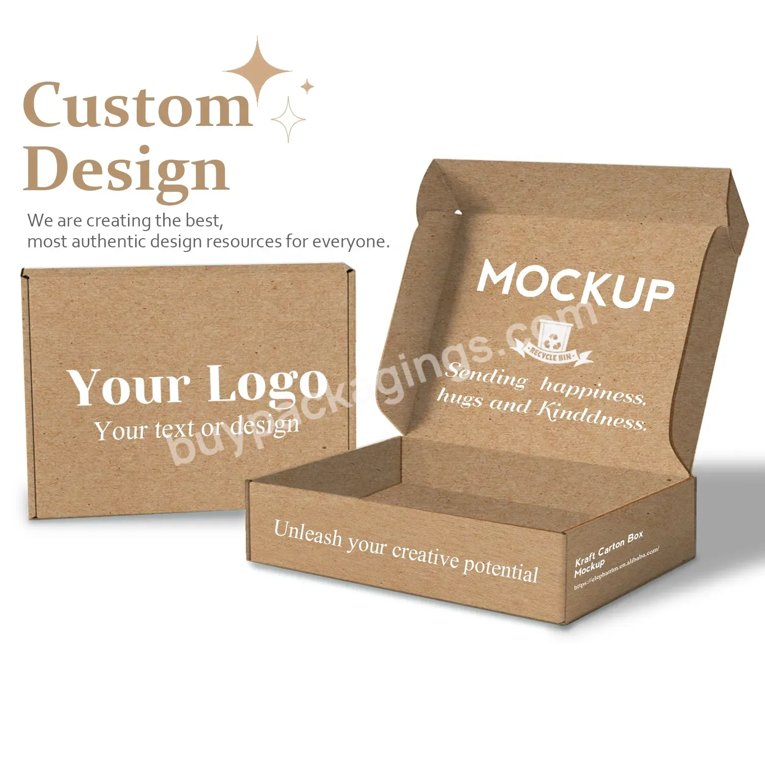 Hot Sale Custom Made Logo Printed Standard Kraft Paper Delivery Carton Box For Seafood