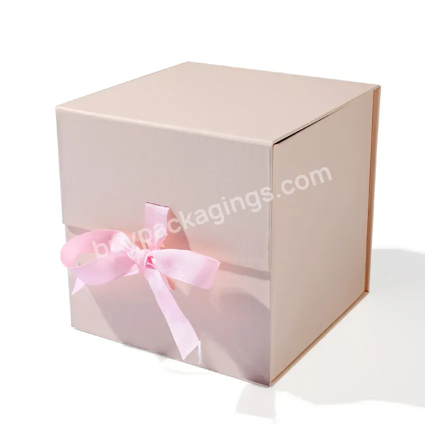 Hot Sale Custom Magnet Folding Boxes With Ribbons Foldable Gift Boxes Packaging Paper Packing Box For Clothing