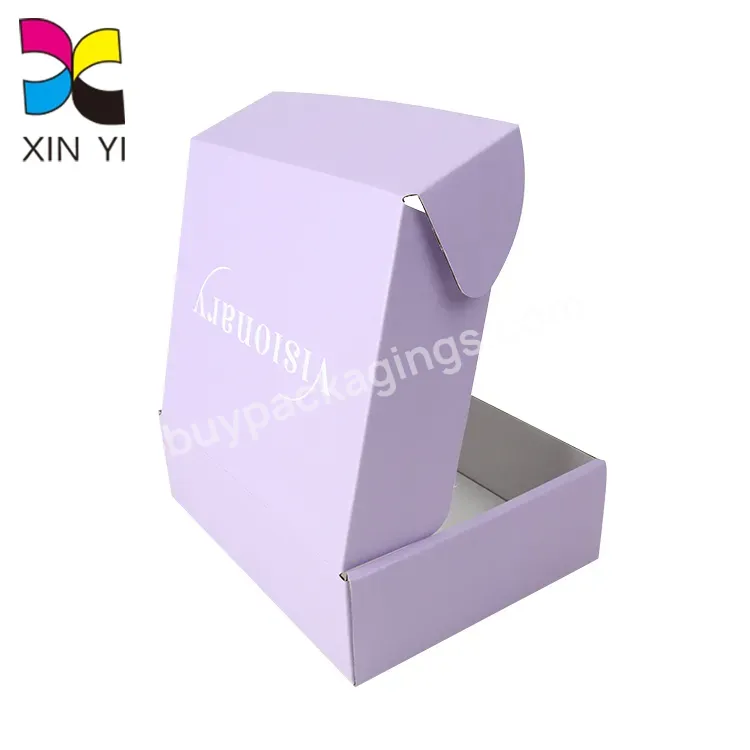 Hot Sale Custom Packaging Tuck Box Corrugated Purple Dress Packaging Box