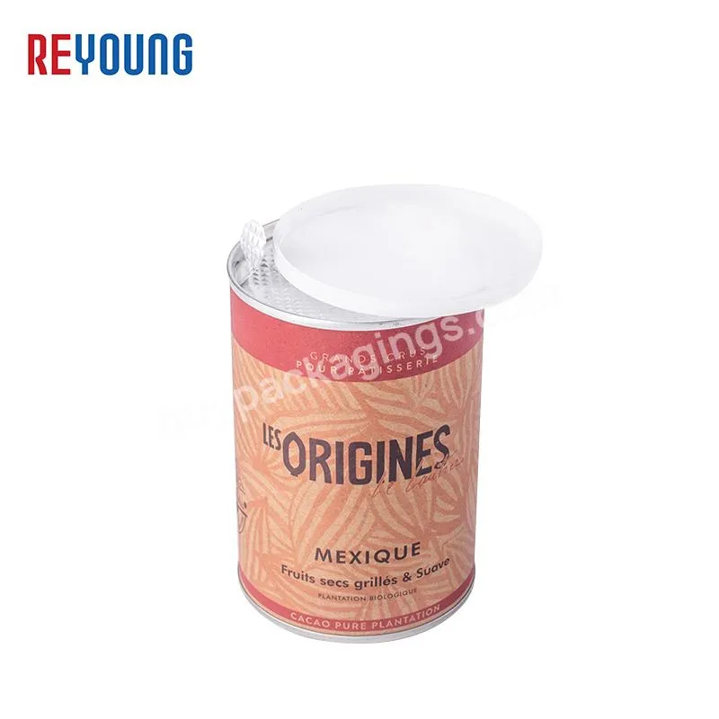 Hot Sale Custom Printed Empty Round Cardboard Airtight Fruit Chips Milk Food Paper Tube Coffee Packaging Cans For Food Powder