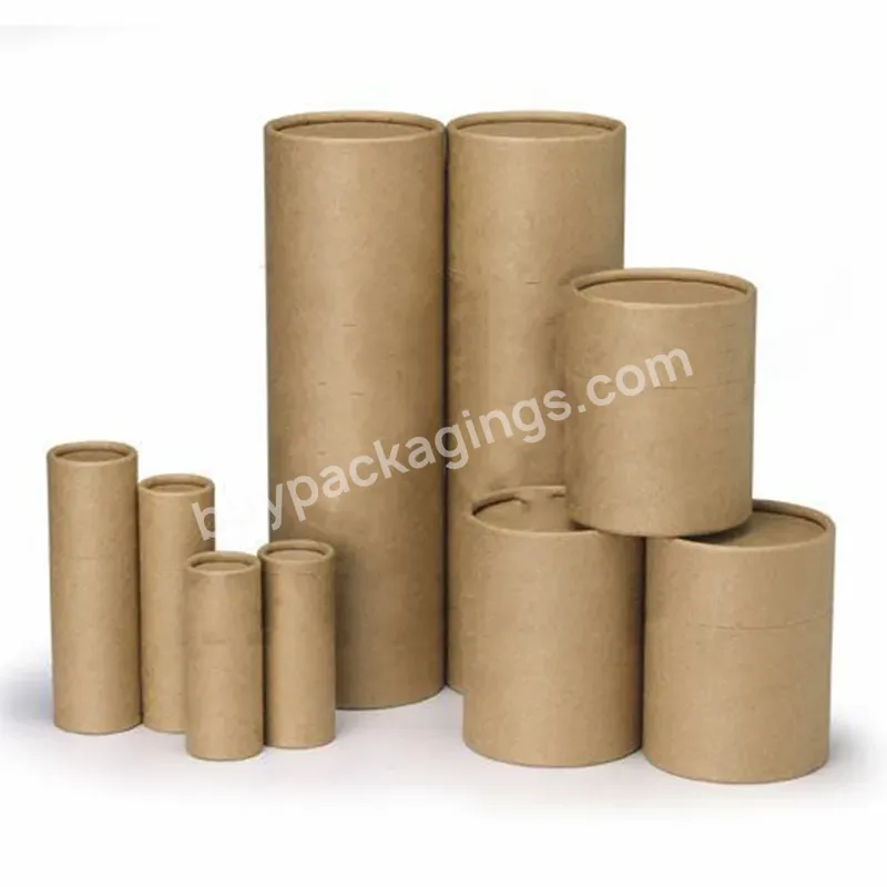 Hot Sale Custom Size Logo Biodegradable Cardboard Brown Thee Verpakking Tea Paper Tube Packaging