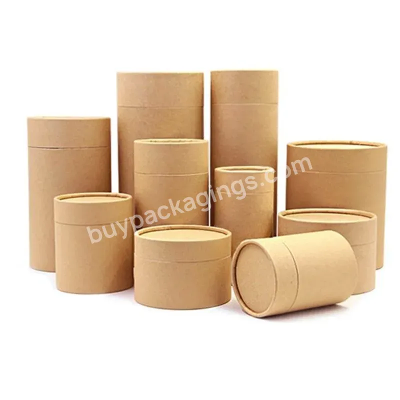 Hot Sale Custom Size Logo Biodegradable Cardboard Brown Thee Verpakking Tea Paper Tube Packaging