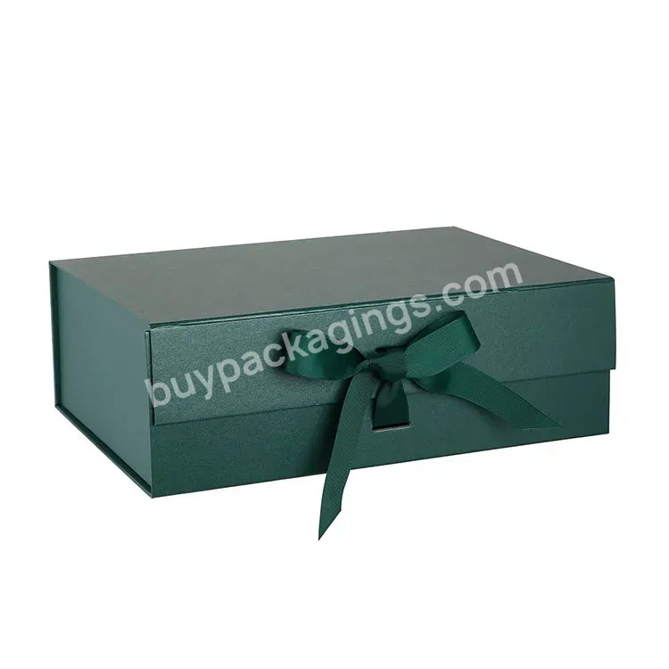 Hot Sale Custom Size Logo Printed Eco Friendly Paper Gift Box With Ribbon