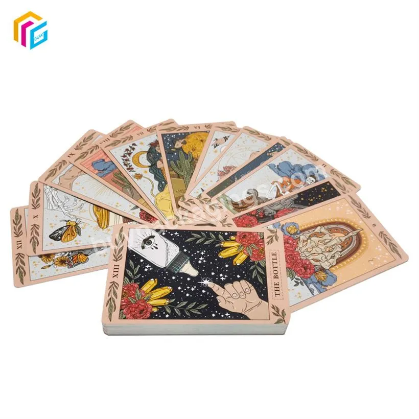 Hot Sale Custom Special Design Paper Printed Tarot Cards Luxury Gold Foil Tarot Cards With Guide Book