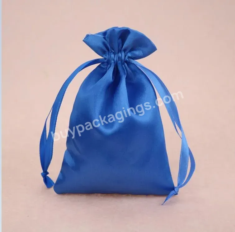 Hot Sale Custom Textile Packaging Small Hair Packaging Pouch Jewelry Drawstring Silk Satin Bags With Logo