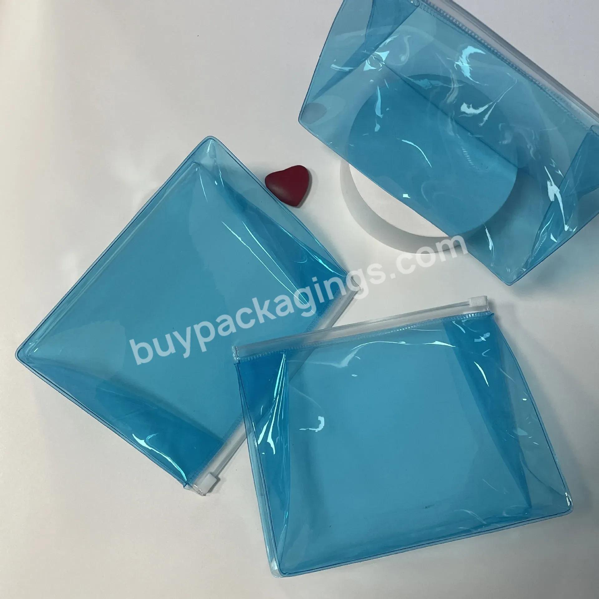 Hot Sale Custom Waterproof Colorful Pvc Logo Printing Zipper Lock Bags For Bikini Make Up Packing