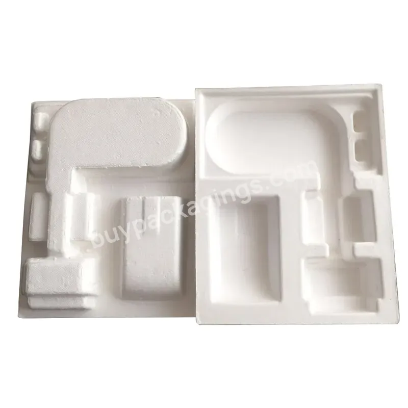 Hot Sale Customized Bagasse Molded Fiber Pulp Tray Recycle Pulp Paper Tray Packaging Supplier