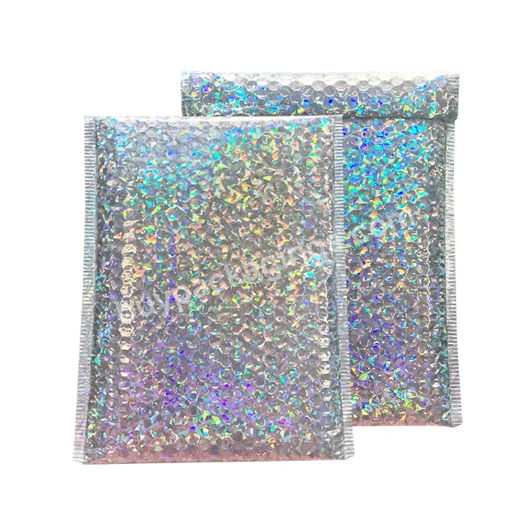 Hot Sale Customized Colored Holographic Laser Poly Bubble Mailer Envelope Shipping Packaging Bag