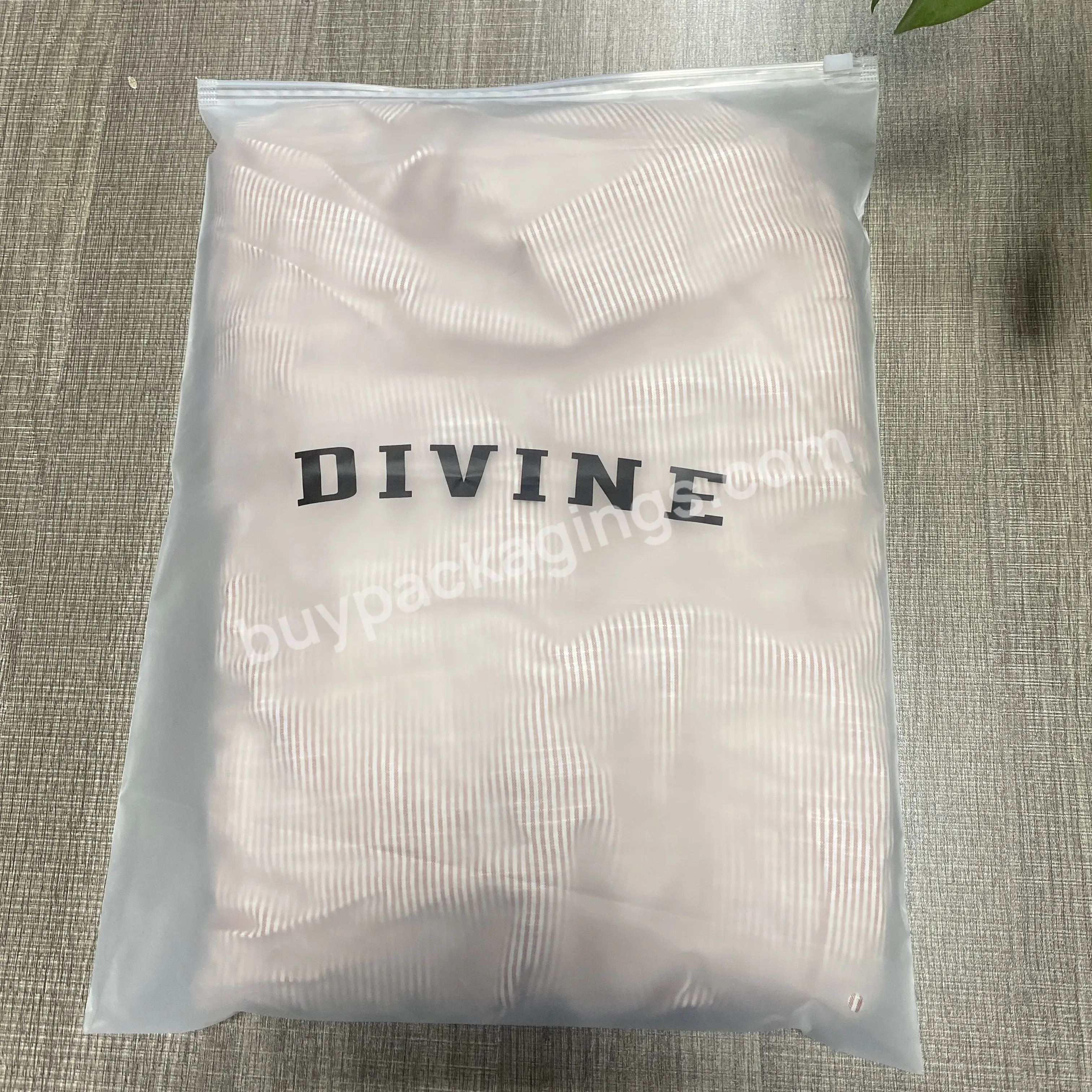 Hot Sale Customized Frosted Zipper Plastic Bags Packaging Bags For Shirts/hoodies/pants With Your Logo