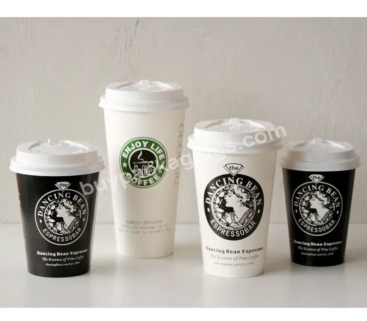 Hot Sale Disposable Recycle 6oz 8oz 9oz 10oz 14 Oz 16oz Single/double Ripple Wall Hot Coffee Paper Cups With Logo