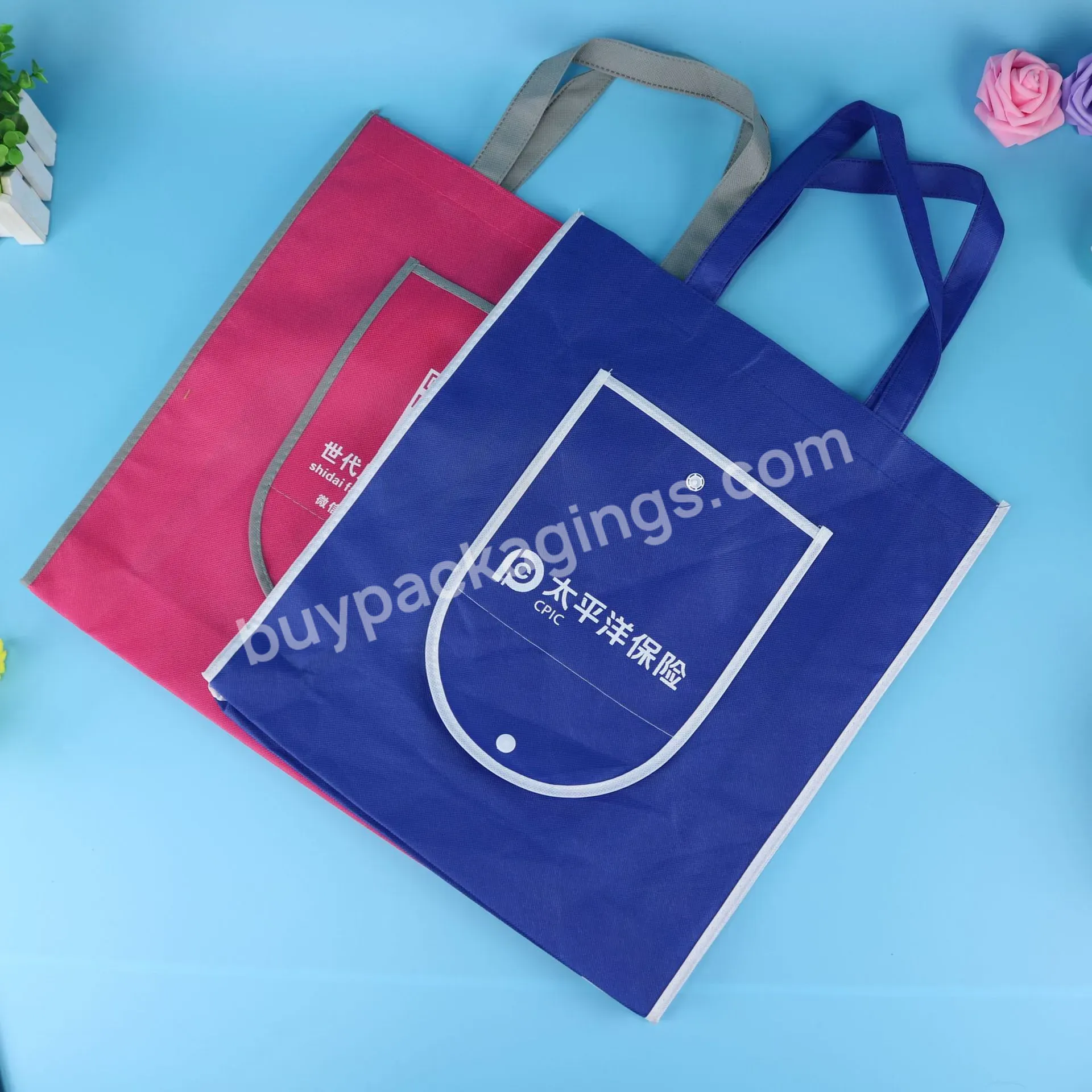 Hot Sale Eco Friendly Cheap Portable Bag Folding Polyester Tote Foldable Shopping Rpet Nonwoven Bag