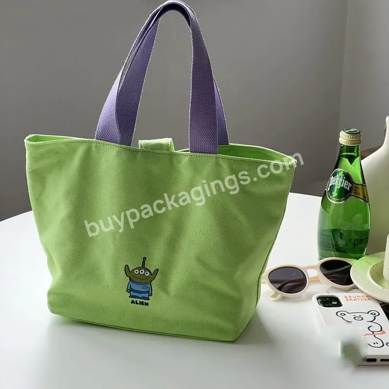 Hot Sale Eco Friendly Green Large Capacity Reusable Designer Cloth Canvas Cotton Shopping Tote Bag With Custom Logo Printed