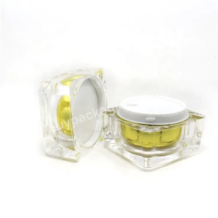 Hot Sale Empty 5ml 10ml 15ml 30ml 50ml High End Clear Square Empty Acrylic Cosmetic Cream Jar