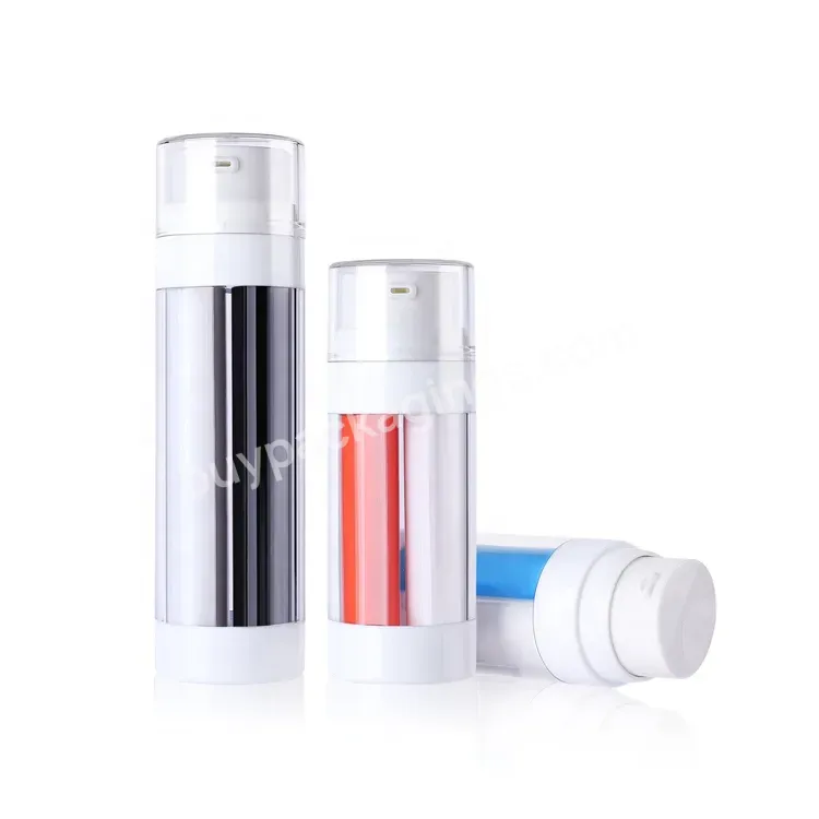 Hot Sale Empty Double Tube 2 In 1 Bottle Dual Chamber 30ml 50ml Double Chamber Plastic Cosmetic Airless Lotion Pump Bottles