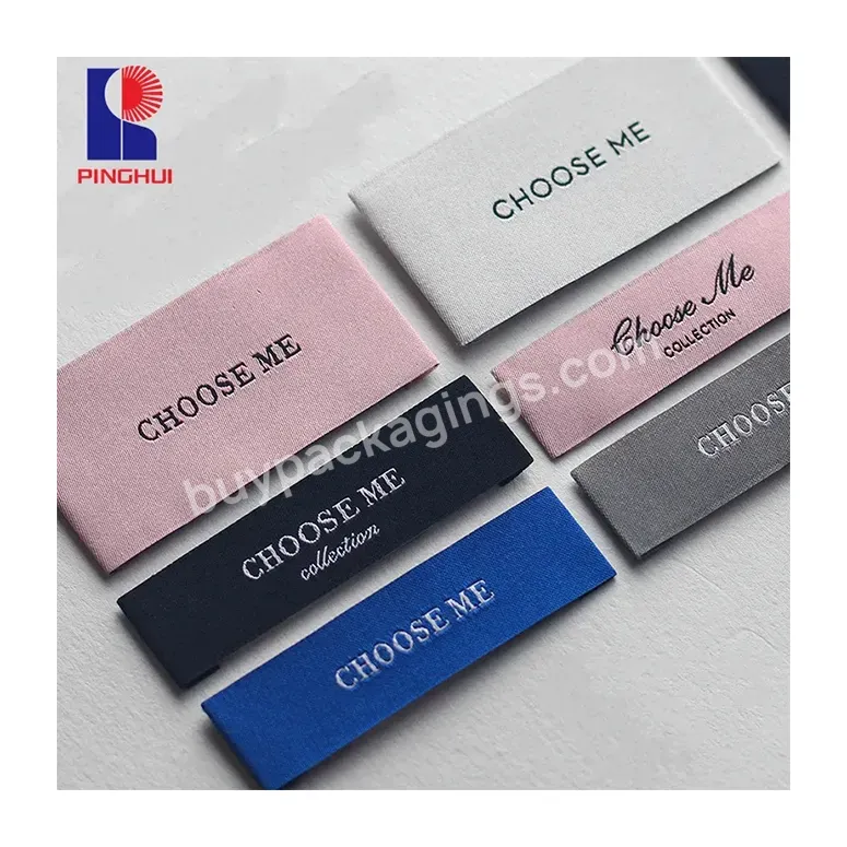 Hot Sale End Fold Satin Woven Labels For Clothing Dress Hoodie Labels Neck Label