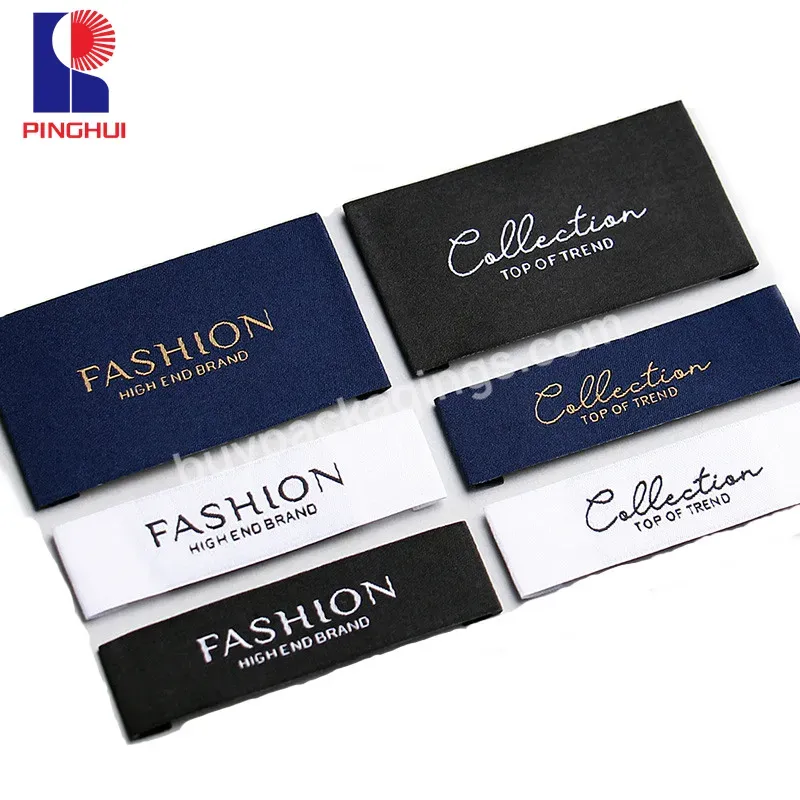 Hot Sale End Fold Satin Woven Labels For Clothing Dress Hoodie Labels Neck Label