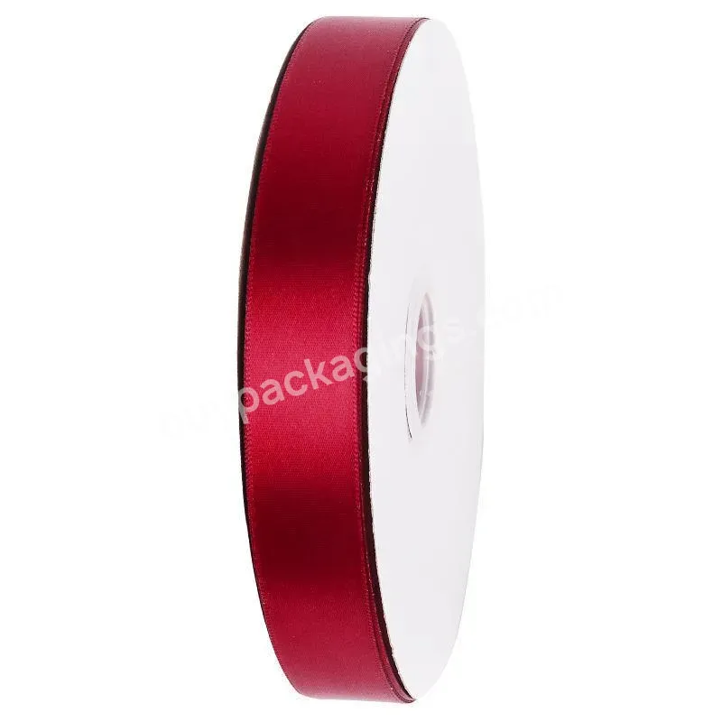 Hot Sale Factory Customized Wine Red Printing Satin Ribbon For Christmas Decoration/gift Wrapping/diy/wedding