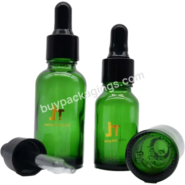 Hot Sale Fancy Beauty 5ml 10ml 20ml 30ml 50ml 100ml Green Glass Essential Oil Dropper Bottle With Variety Of Lids