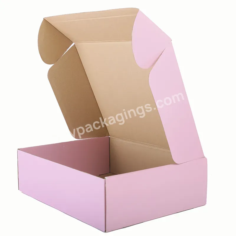 Hot Sale Fancy Pink Custom Printing Corrugated Packaging Clothes Shipping Paper Gift Box