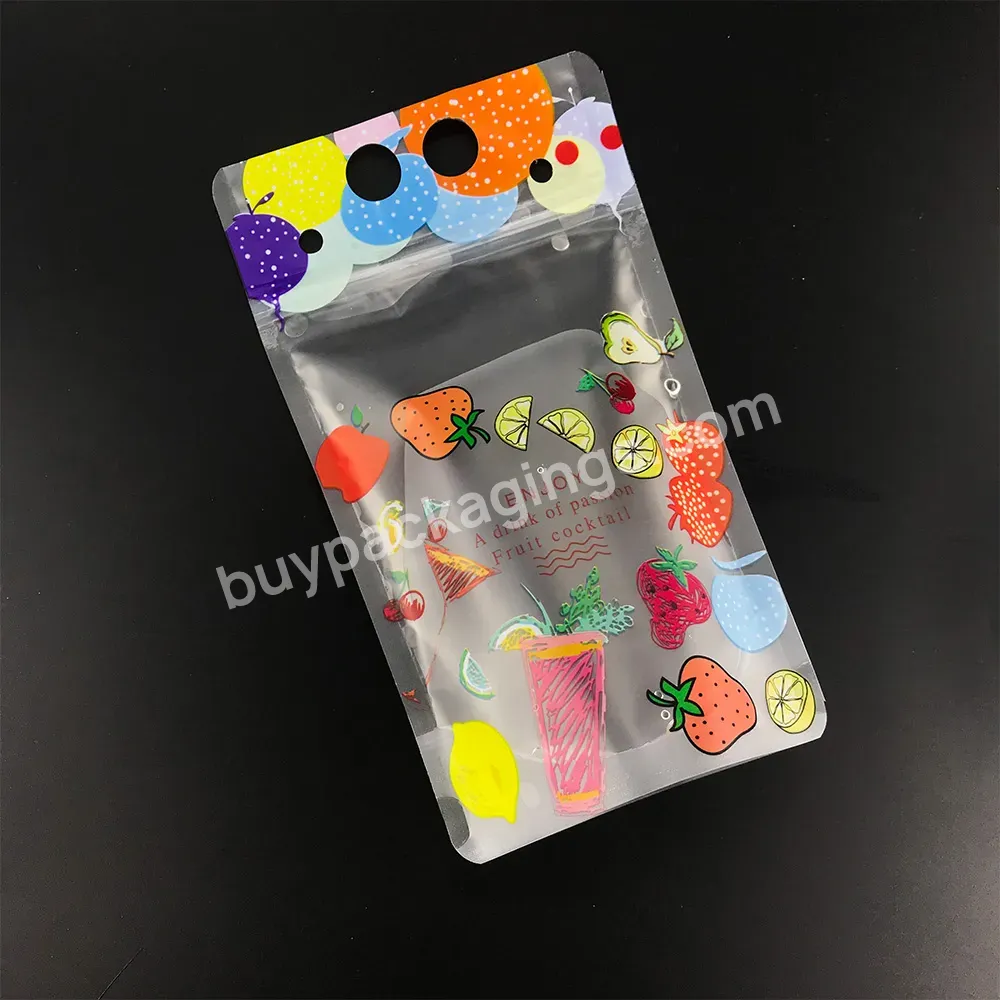 Hot Sale For Wholesale Gravure Printing Liquid Packaging Stand Up Frozen Cold Beverage Ziplock Custom Drink Pouch Bag