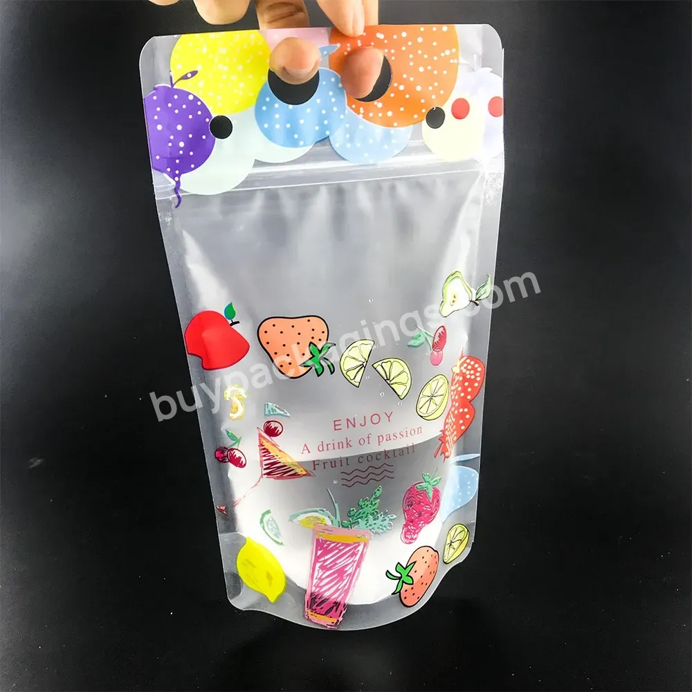 Hot Sale For Wholesale Gravure Printing Liquid Packaging Stand Up Frozen Cold Beverage Ziplock Custom Drink Pouch Bag