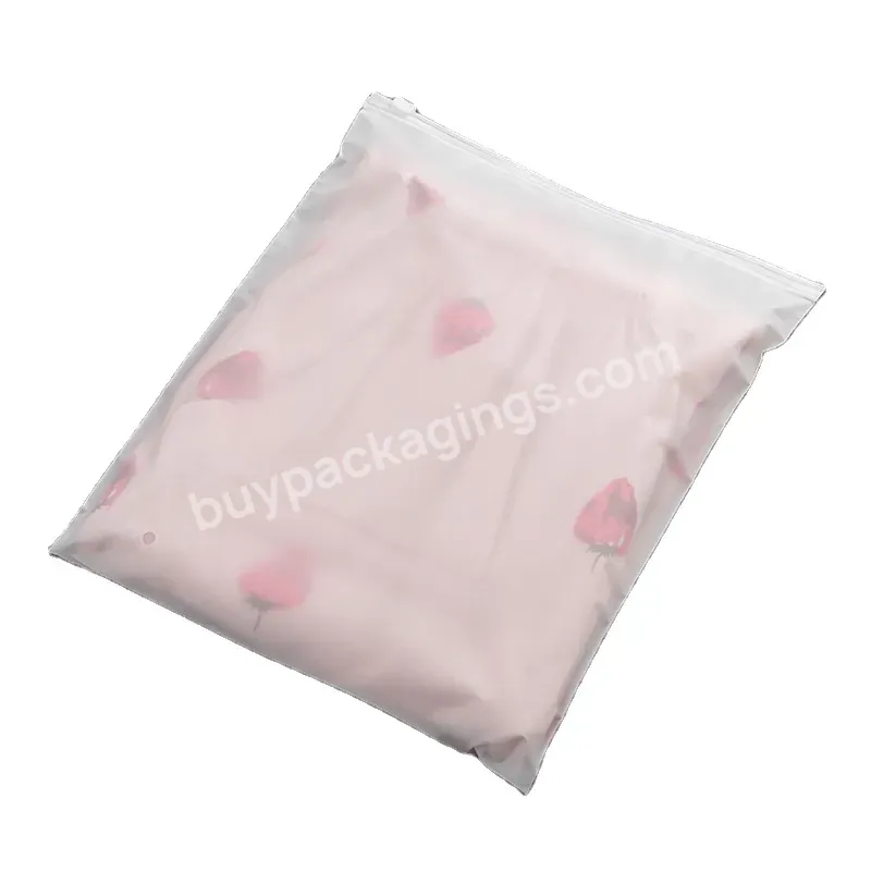 Hot Sale Frosted Clear Plastic Storage Packaging Bag For Clothing Underwear Bikini Printed Poly Bags //