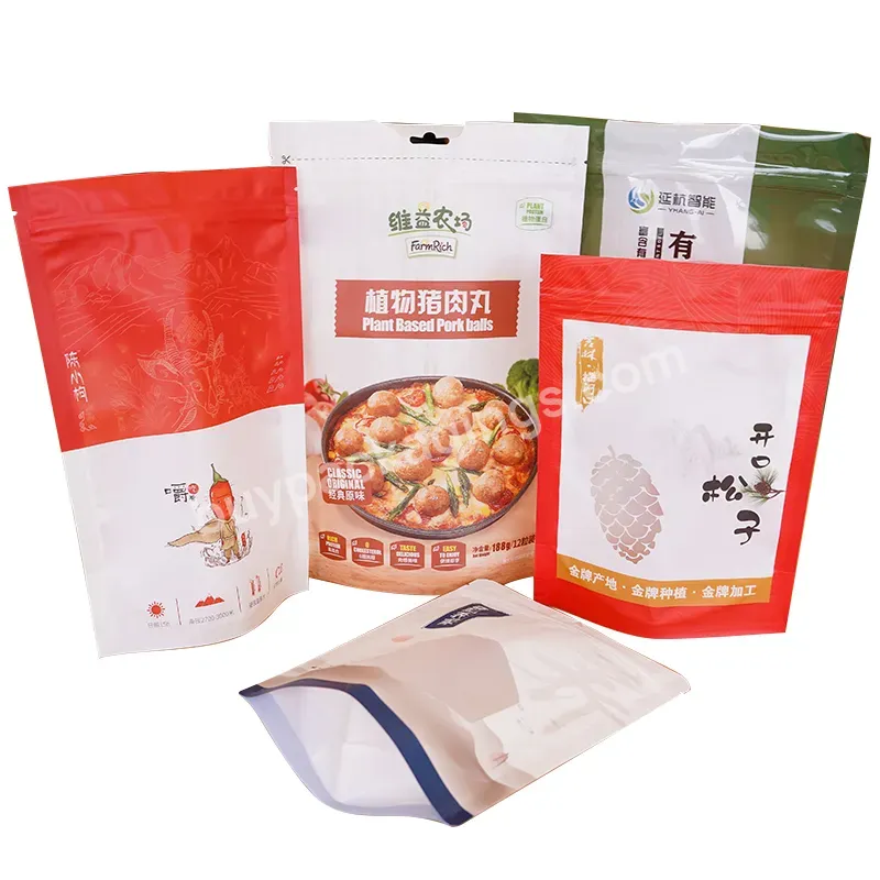 Hot Sale Full Color Transparent Waterproof Standing Up Zip Lock Coffee Food Plastic Pouch Packaging Bag With Customized Logo