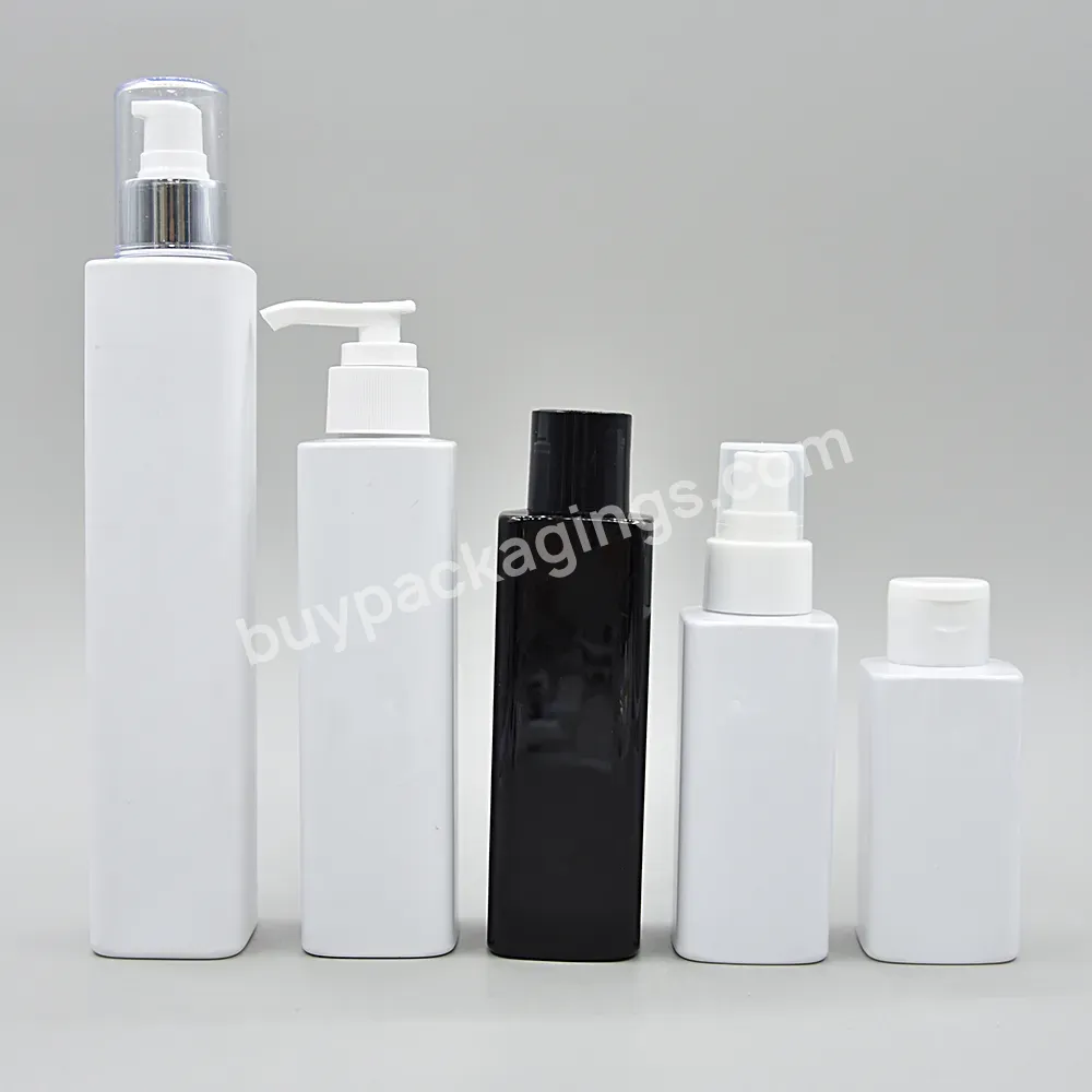 Hot Sale Hair Oil Plastic Packaging Square 300ml Pet Bottle With Aluminum Screw Cap For Cosmetics Moisturizer Toner Packaging