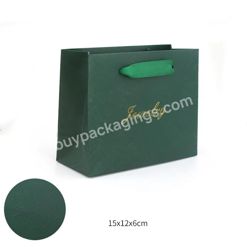 Hot Sale Handle Halloween Luxury Paper Christmas Cardboard Green Custom With Logo Gift Bags Wedding Packaging