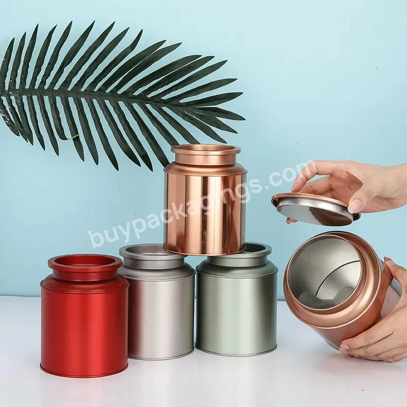 Hot Sale High Grade Multiple Colors Option Tin Box Round Rose Gold Frosted Tinplate Metal Tea Canning