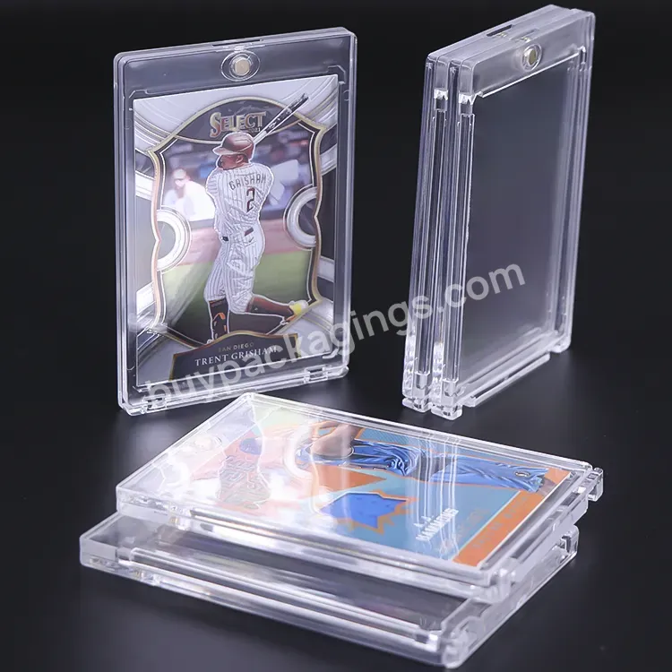 Hot Sale High Quality 35pt 100pt Gpps Magnetic Card Holder One Touch Magnetic Card Holder Football Sports Magnetic Card Display