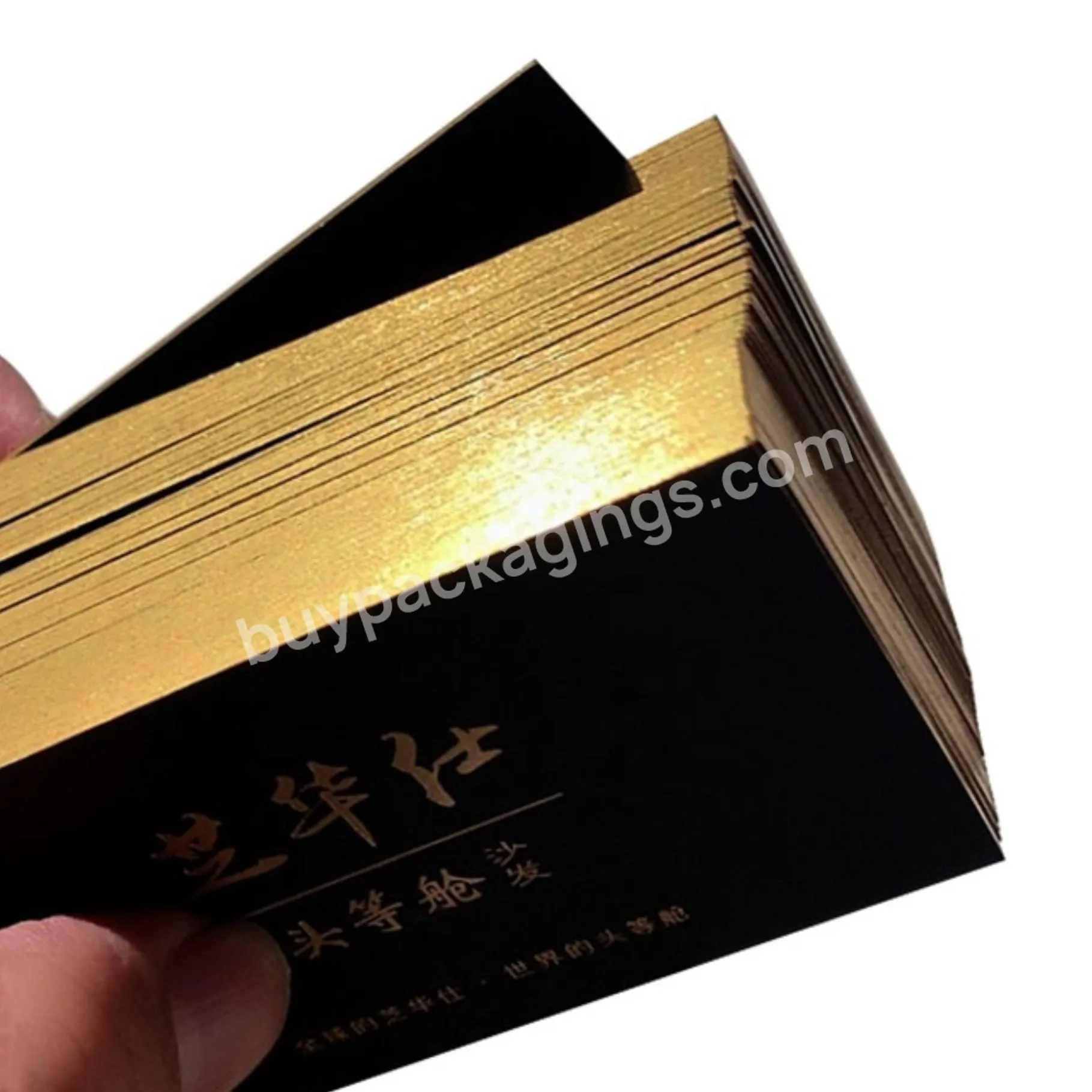 Hot Sale High Quality Custom Gold Gilt Edges Luxury Foil Logo Printing Business Cards With Own Design