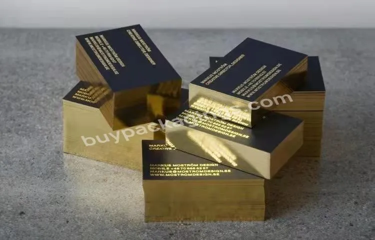 Hot Sale High Quality Custom Gold Gilt Edges Luxury Foil Logo Printing Business Cards With Own Design