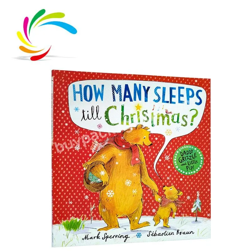 Hot sale high quality professional full color Bestseller How many sleeps till christmas children age3-6 story book in stock