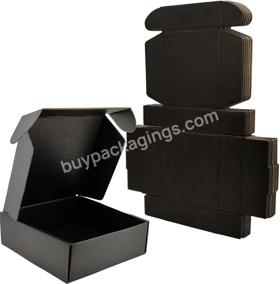 Hot Sale Large Custom Logo Paper Gift Packaging Black Cardboard Shipping Boxes For Clothing