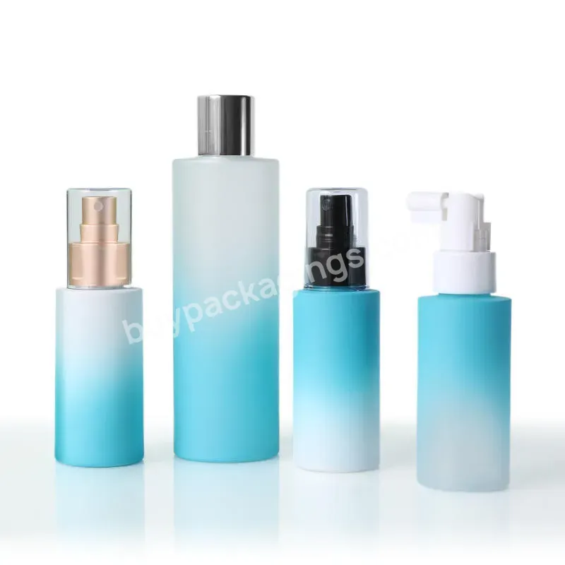 Hot Sale Liquid Soap Dispenser 80ml 250ml Pet Frosted Gradient Toner Bottle Round Empty Plastic Cosmetic Packaging Lotion Bottle