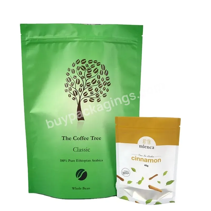 Hot Sale Logo Printing Flower Cinnamon Spices Coffee Doypack Food Packaging Bag Stand Up Pouch With Window