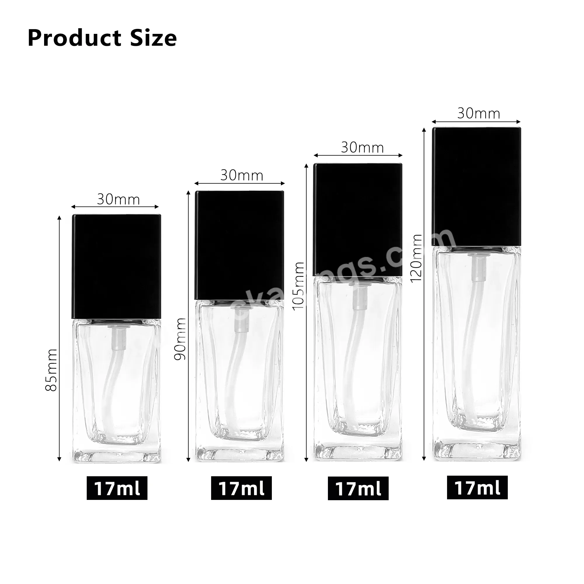 Hot Sale Luxury Clear Bb Cream Cosmetic Press Pump Bottle Packaging Straight Sided Empty Liquid Foundation Cream Glass Bottles