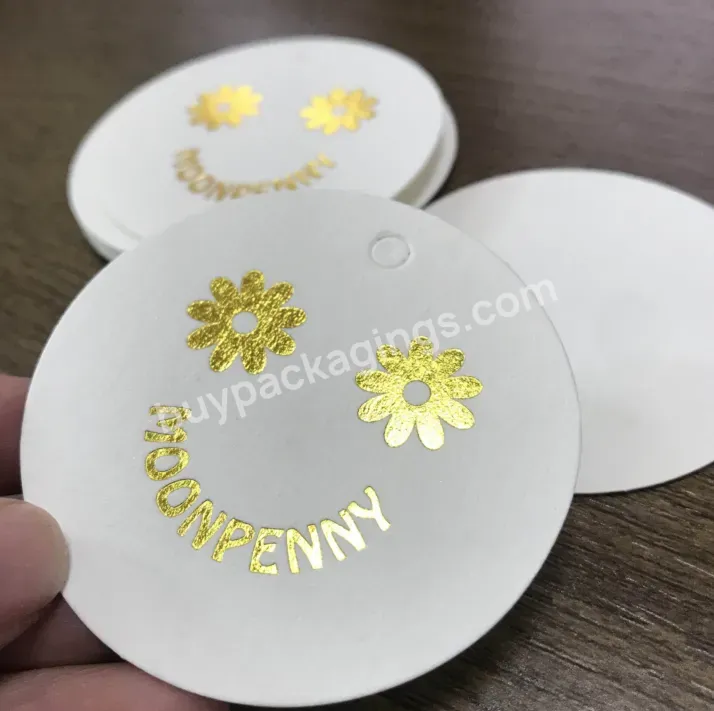 Hot Sale Made Clothing Circular Shape Hang Tag Label For Wedding/party/birthday Heart Price Round Coated Paper Tag