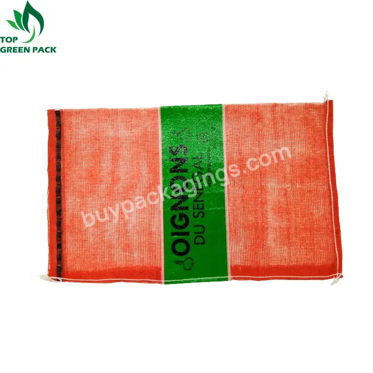 Hot Sale Mesh Bag Fruit Mesh Bag Agriculture Onion Potatoes Red Recyclable 100% New Pe Material Top With Drawstring