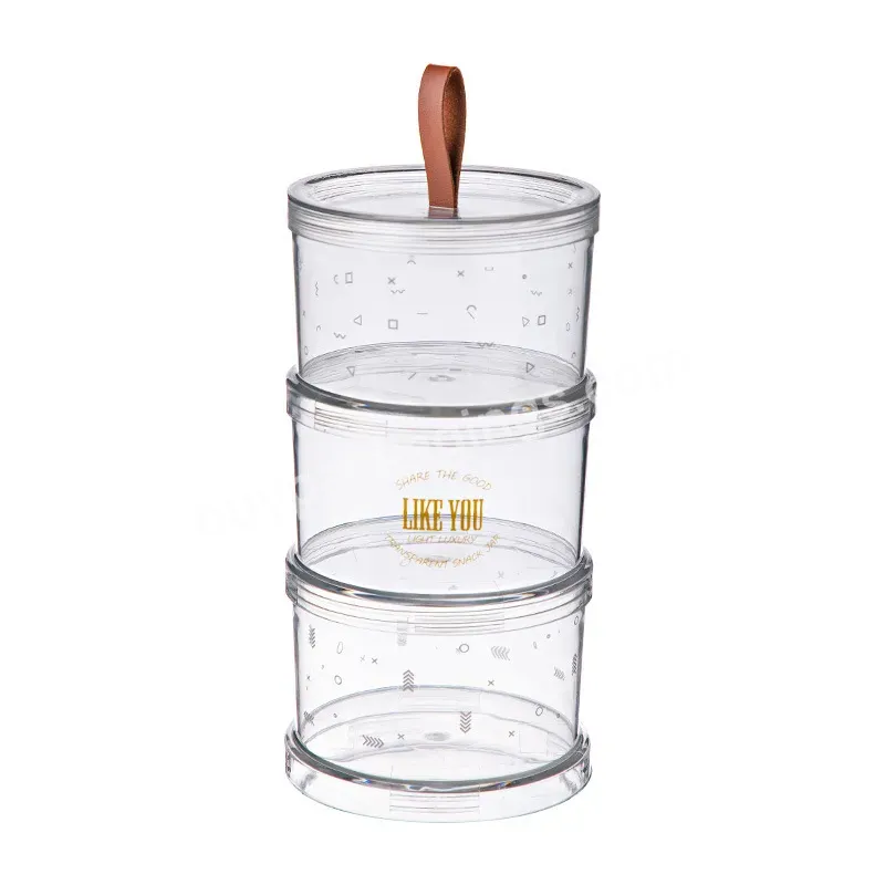 Hot Sale New Kitchen Living Room Plastic Lifting Sealed Jar Food Grade Clear Multi-grain Can Be Stacked Storage Jar