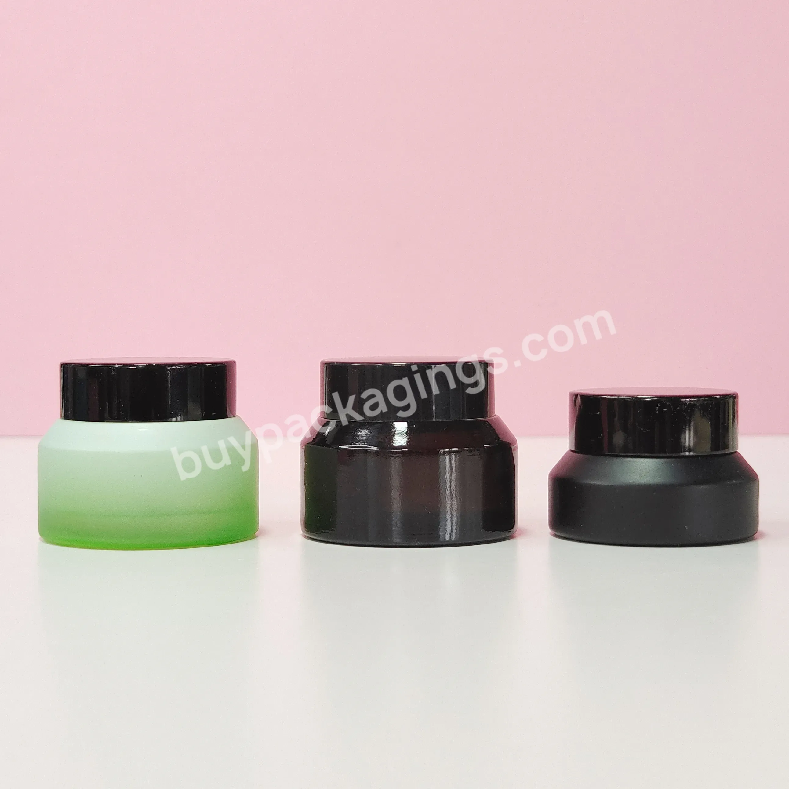 Hot Sale Package 15 Ml 30 Ml 50 Ml 100 Ml Gradient Green Black Forested Oblique Shoulder Cosmetic Glass Jar