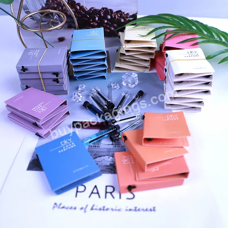 Hot Sale Perfume Sample Paper Cards Folding Paper Cards Packaging 2ml Vial Paper Card