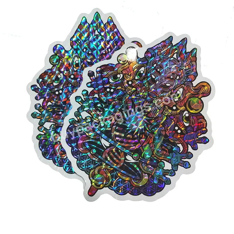 Hot Sale Permanet Prism Die Cut Vinyl Logo Stickers Holographic Custom Stickers Printed