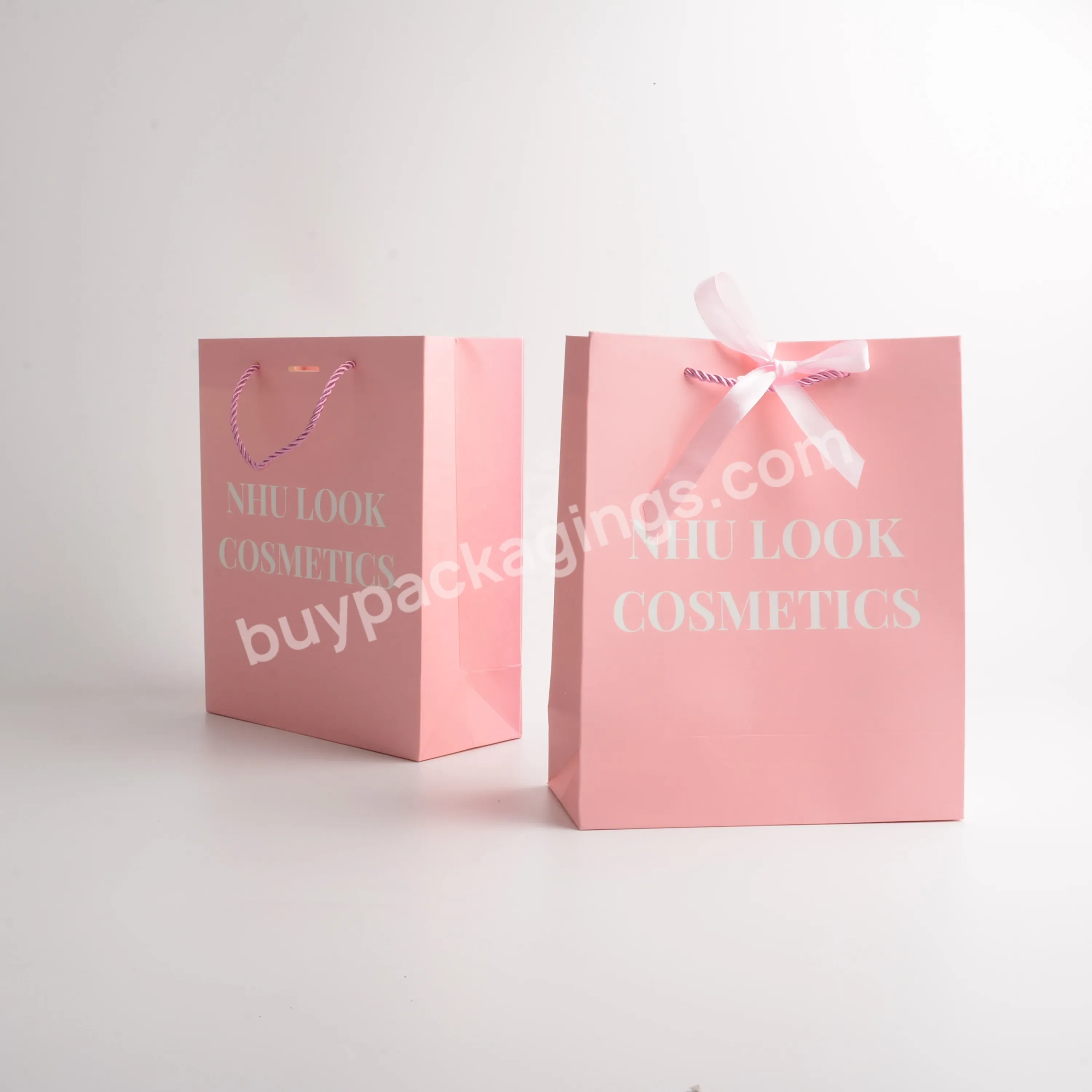 Hot Sale Product Beautiful Design Pink Gift Packaging Custom Size Logo Print Recyclable Luxury Shopping Bag For Jewelry Of Brand