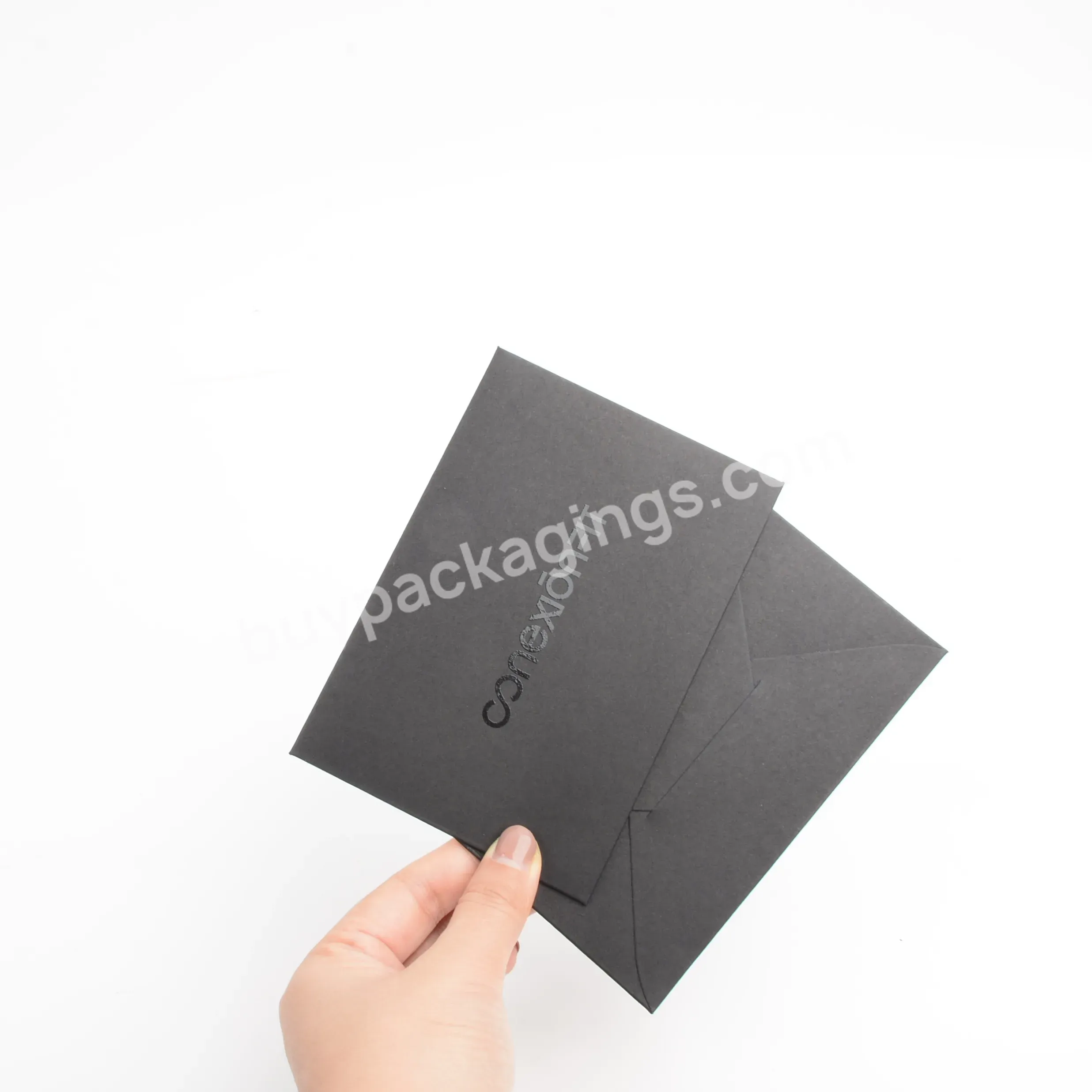 Hot Sale Product High Level 400g/800g Black Paper Card Customize Any Size Logo Print Thank You Business Card With Envelope