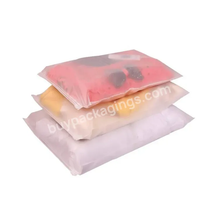 Hot Sale Resealable Packaging Ziplock Bag Custom Logo Printed Plastic Slider Frosted Plastic Packing Underdress Zipper Bag