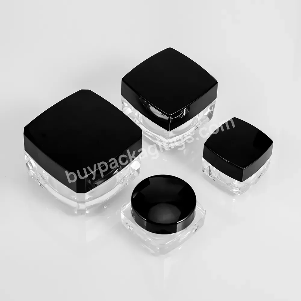 Hot Sale Skin Care Packaging 5g 10g 20g 30g 50g Square Acrylic Pot Cosmetic Face Cream Jar With Screw Cap